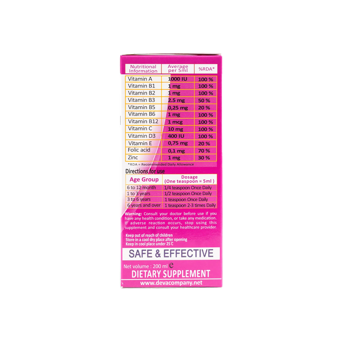 49734-Devamin Multivitamin Syrup 200Ml-Blackberry +1
