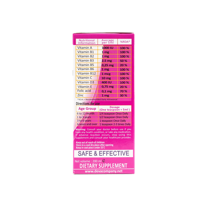 49734-Devamin Multivitamin Syrup 200Ml-Blackberry +1