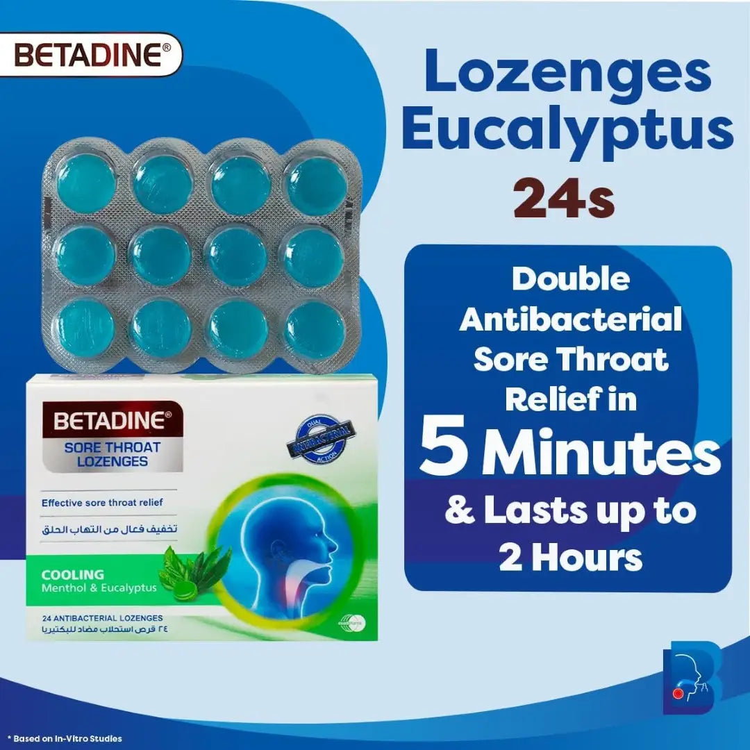 Betadine Cooling Menthol & Eucalyptus 24 Lozenges
