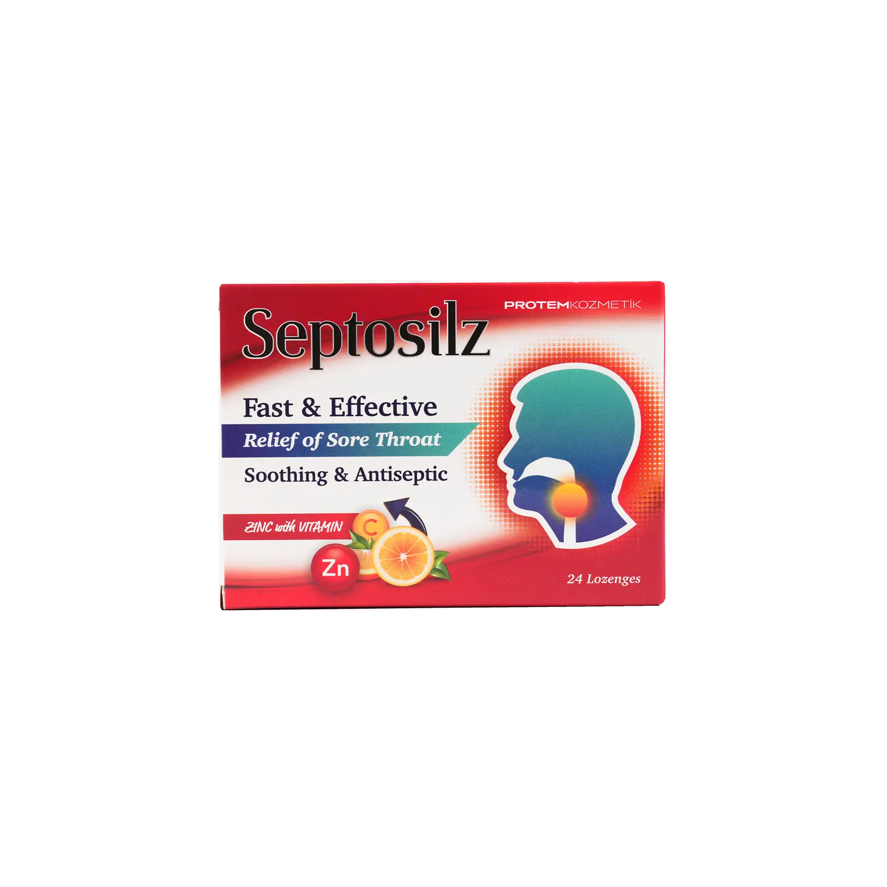 SEPTOSILZ ZINC WITH VITAMIN-C 24 LOZENGES