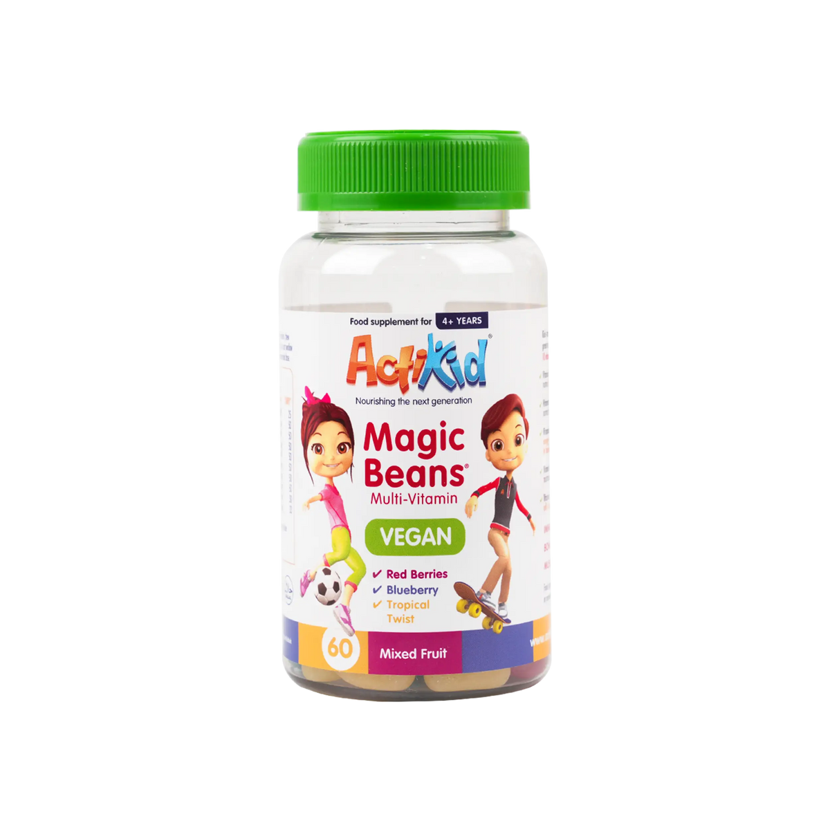 49777-Actikid Magic Beans Multi-Vitamin 60 Capsules-Mixed Fruit