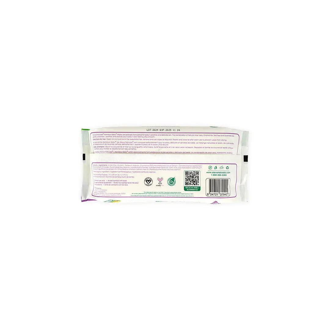 Aleva Naturals Bamboo Baby Wipes 80Pcs