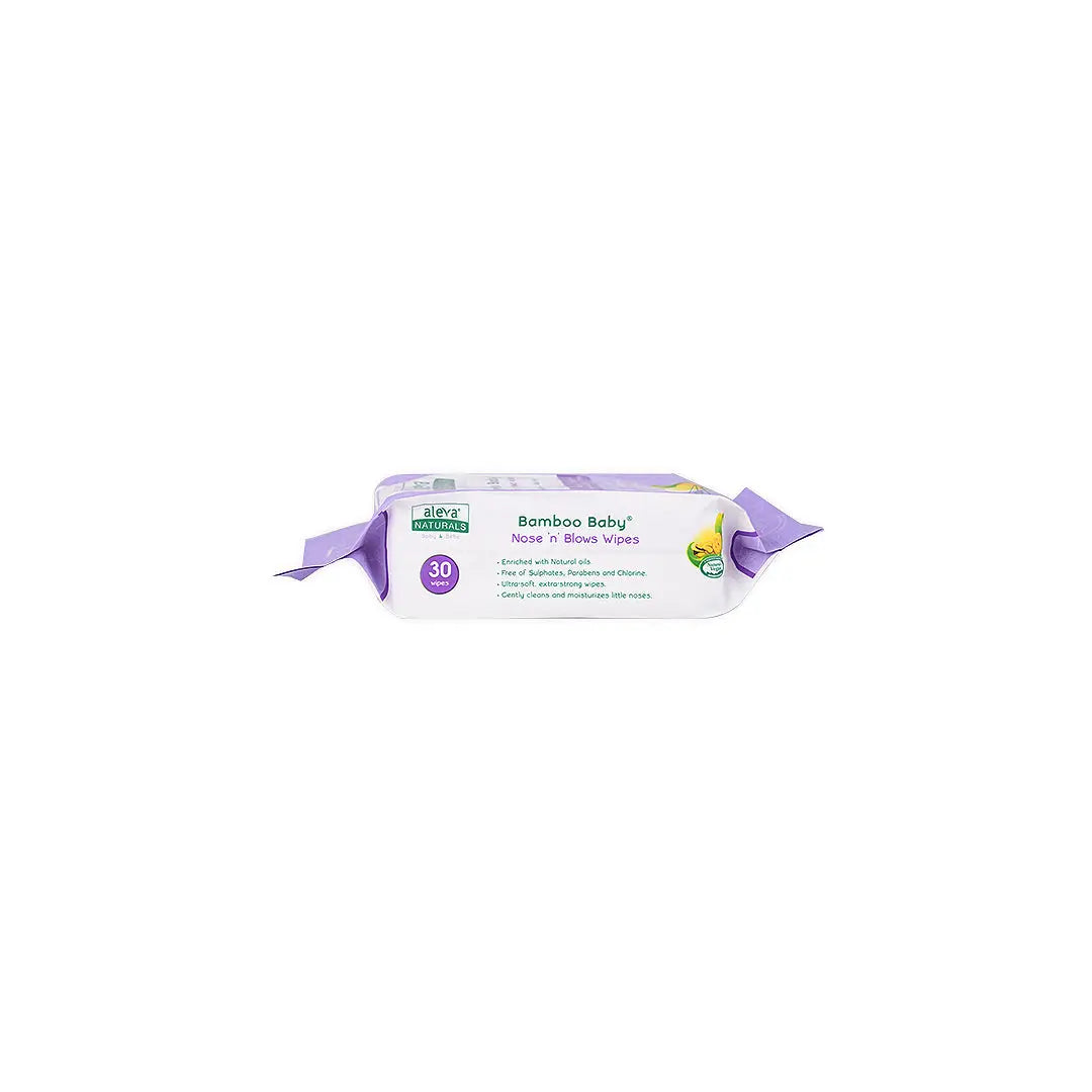49891-Aleva Naturals Bamboo Baby Nose & Blows Wipes 30Pcs +1