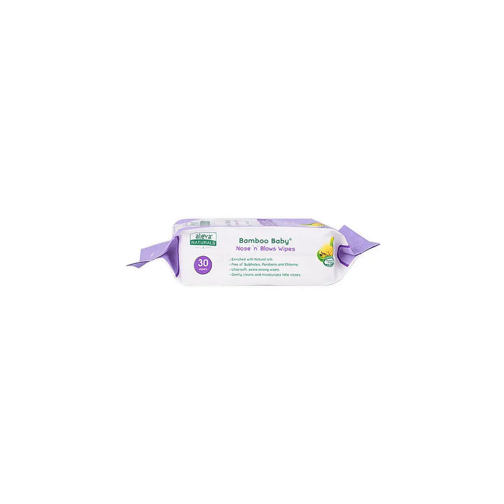 49891-Aleva Naturals Bamboo Baby Nose &amp; Blows Wipes 30Pcs +1
