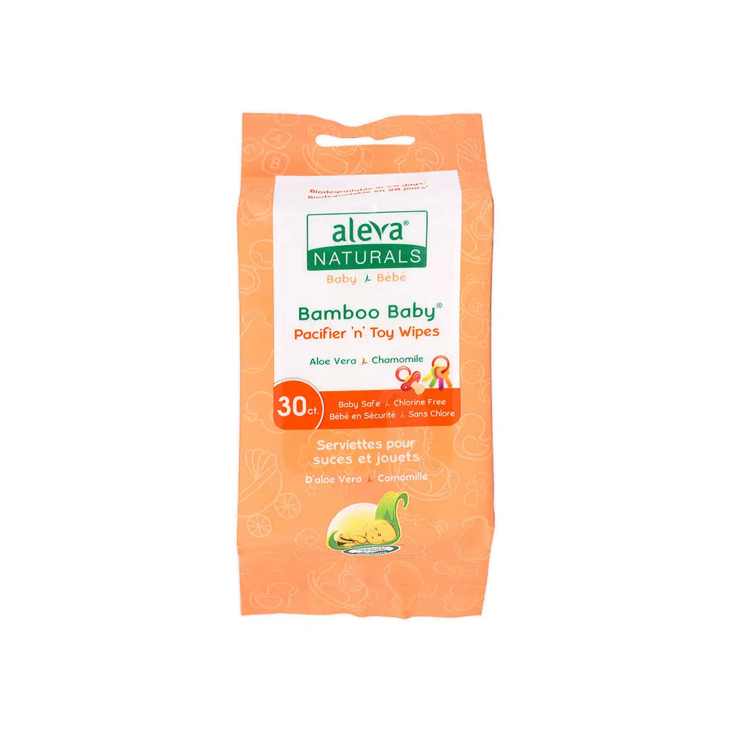 Aleva Naturals Bamboo Baby Pacifier & Toy Wipes 30Pcs