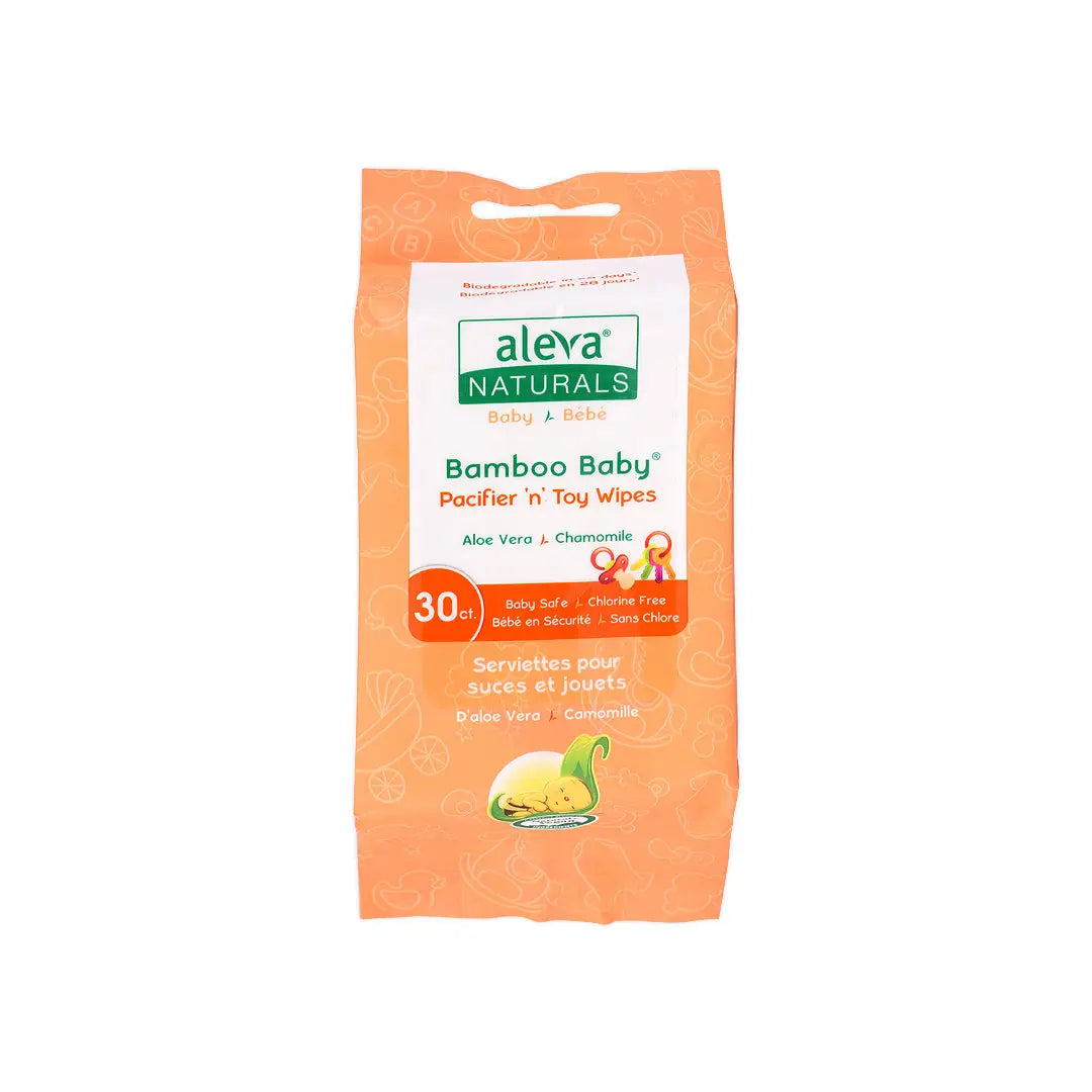 49892-Aleva Naturals Bamboo Baby Pacifier & Toy Wipes 30Pcs