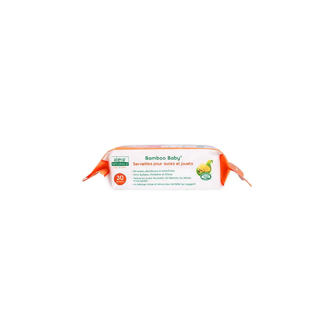 Aleva Naturals Bamboo Baby Pacifier & Toy Wipes 30Pcs