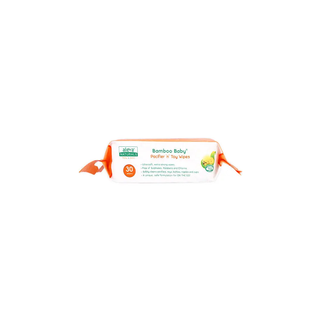 49892-Aleva Naturals Bamboo Baby Pacifier & Toy Wipes 30Pcs +1