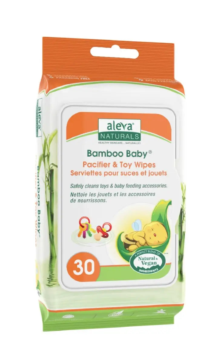 Aleva Naturals Bamboo Baby Pacifier & Toy Wipes 30Pcs