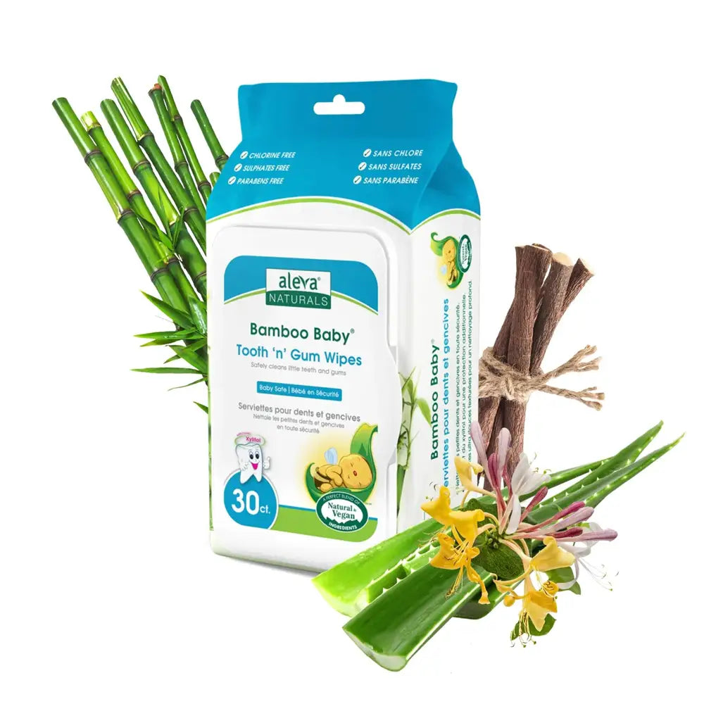 49893-Aleva Naturals Bamboo Baby Tooth & Gum Wipes 30Pcs