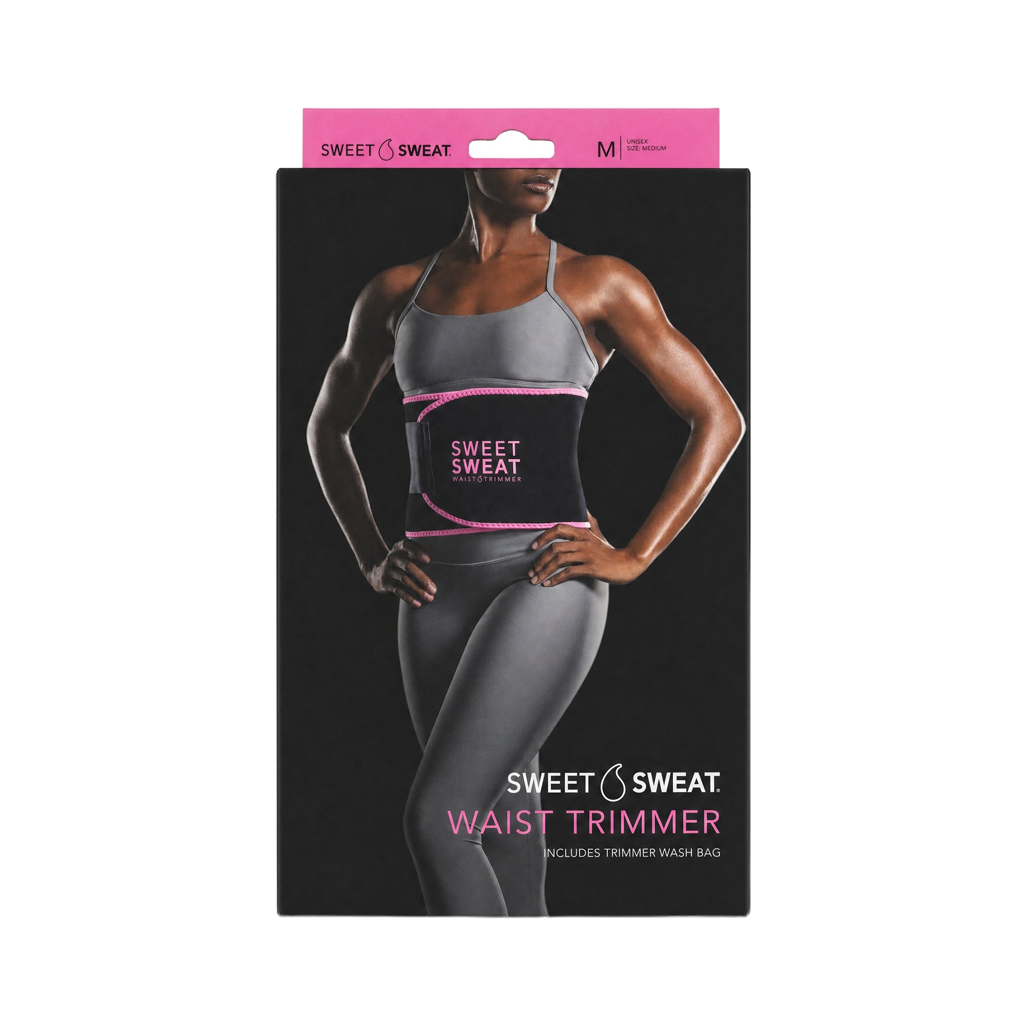 49904-Sweet Sweat Waist Trimmer Black & Pink-M