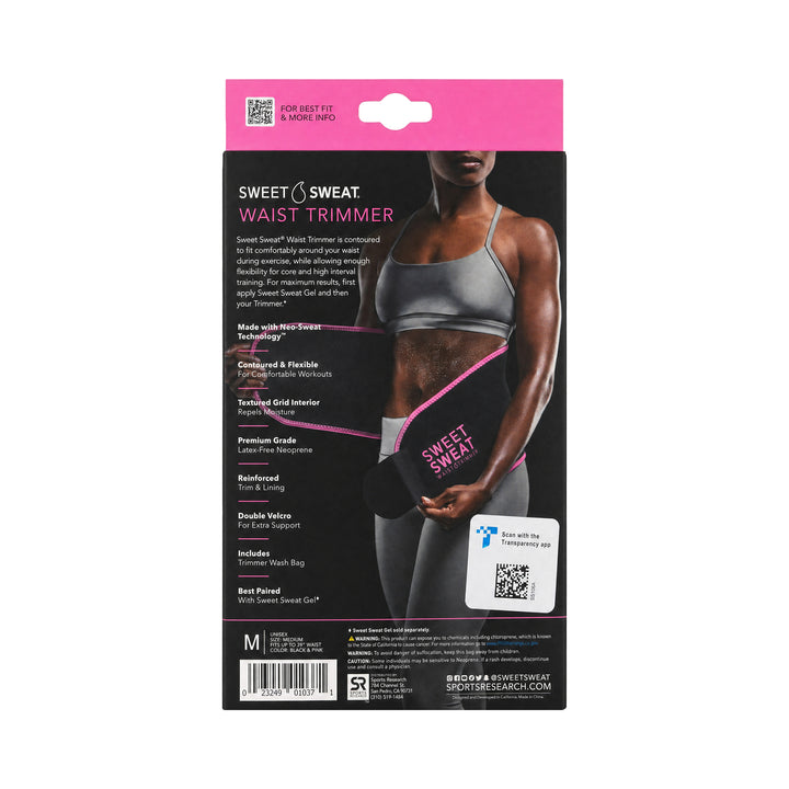 49904-Sweet Sweat Waist Trimmer Black &amp; Pink-M +1