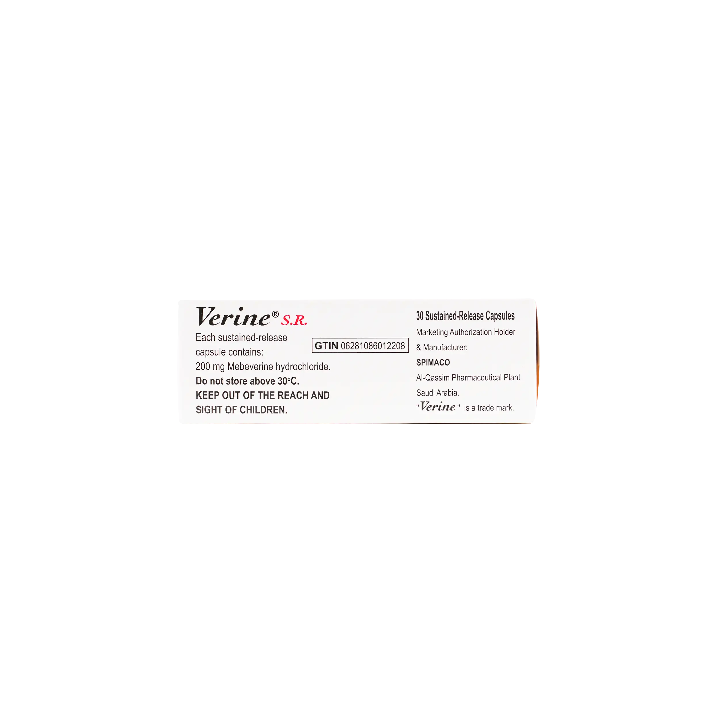VERINE S.R 200MG 30 CAPSULES