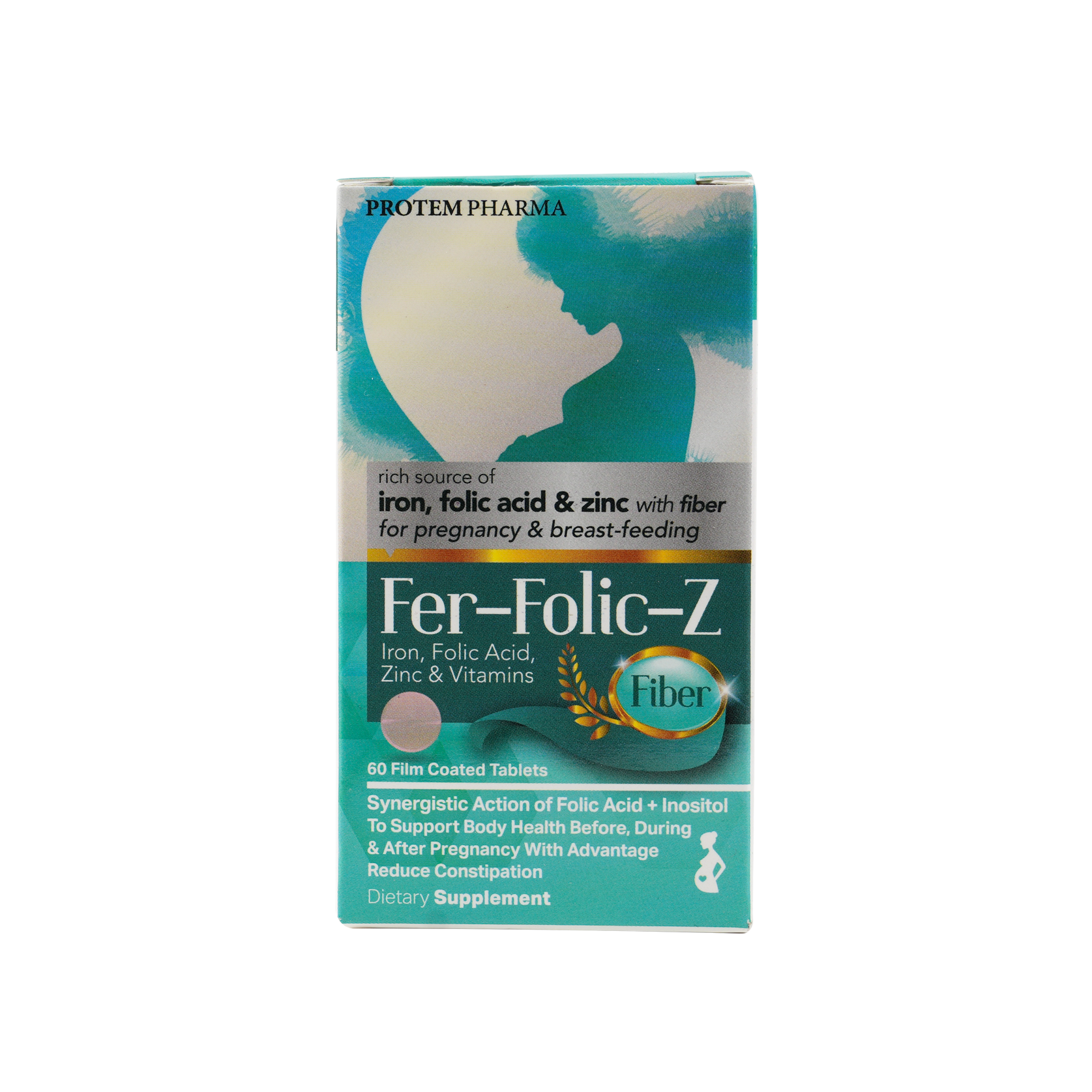 PROTEM PHARMA FER-FOLIC-Z FIBER 60 TABLETS