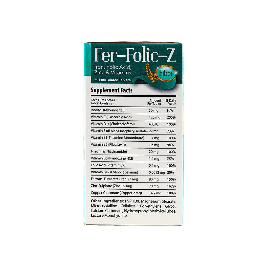 49960-Protem Pharma Fer-Folic-Z Fiber 60 Tablets +3