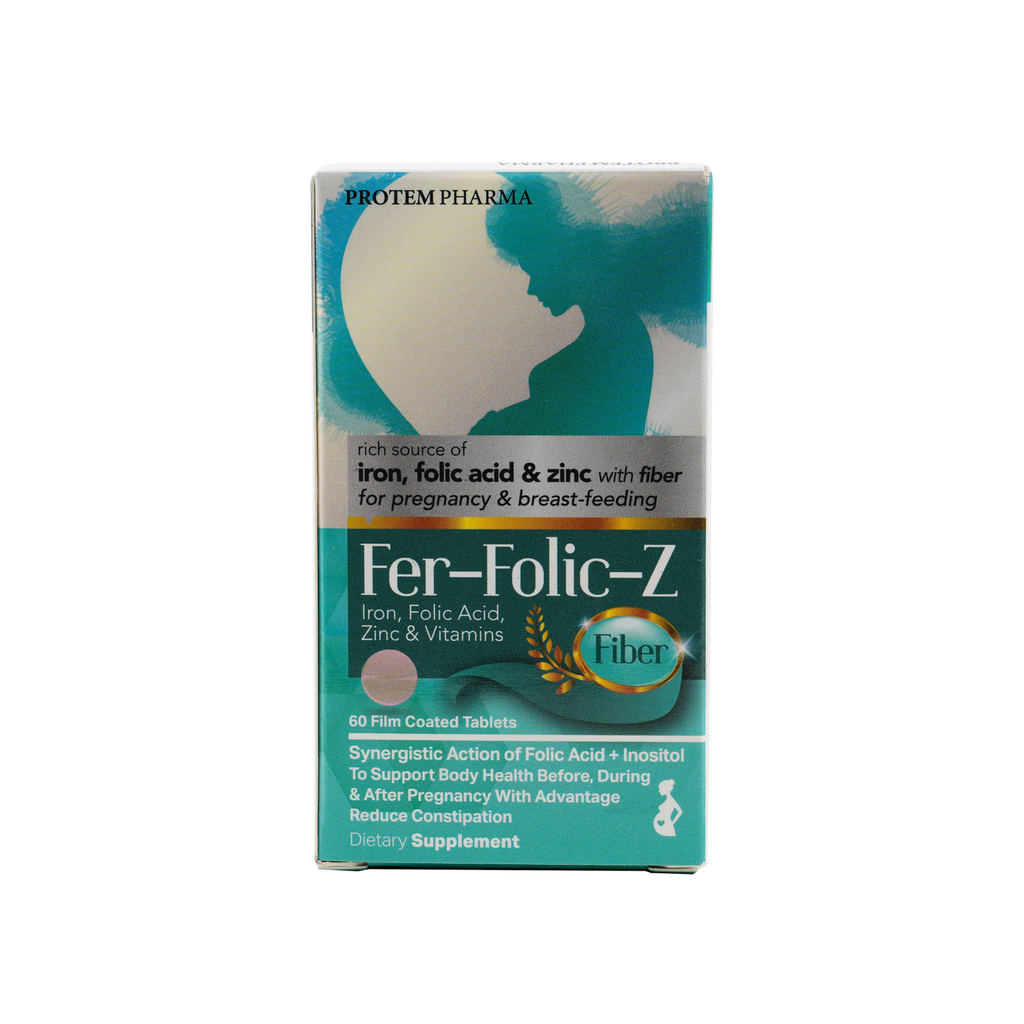 PROTEM PHARMA FER-FOLIC-Z FIBER 60 TABLETS