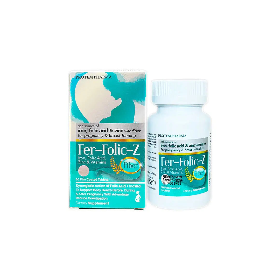 49960-Protem Pharma Fer-Folic-Z Fiber 60 Tablets +1