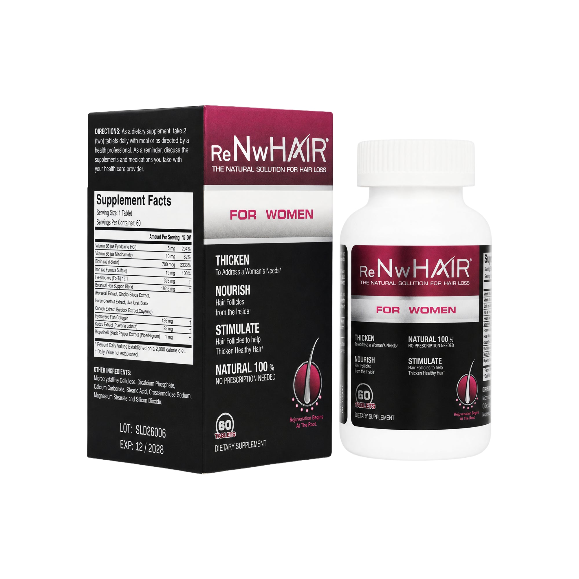 49967-Renw Hair For Women 60  Tablets (Hair Regrowth) +5