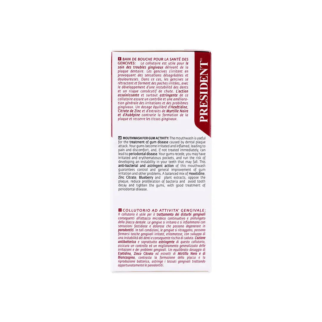 President Safe Gums Active Mouthwash 200ml +7