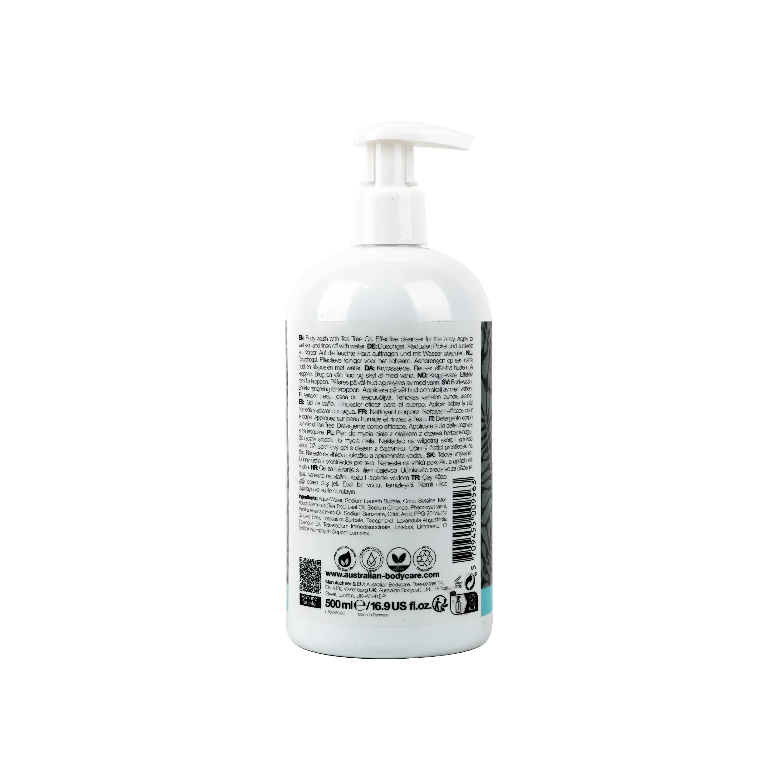 AUSTRALIAN BODY CARE TEA TREE OIL BODY WASH (MINT) 500ML