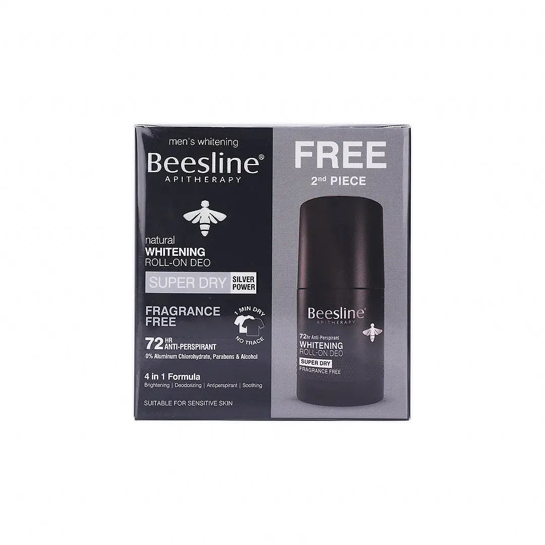 50050-Beesline Whitening Roll On Deo 72H Fragrance Free Men (1+1)