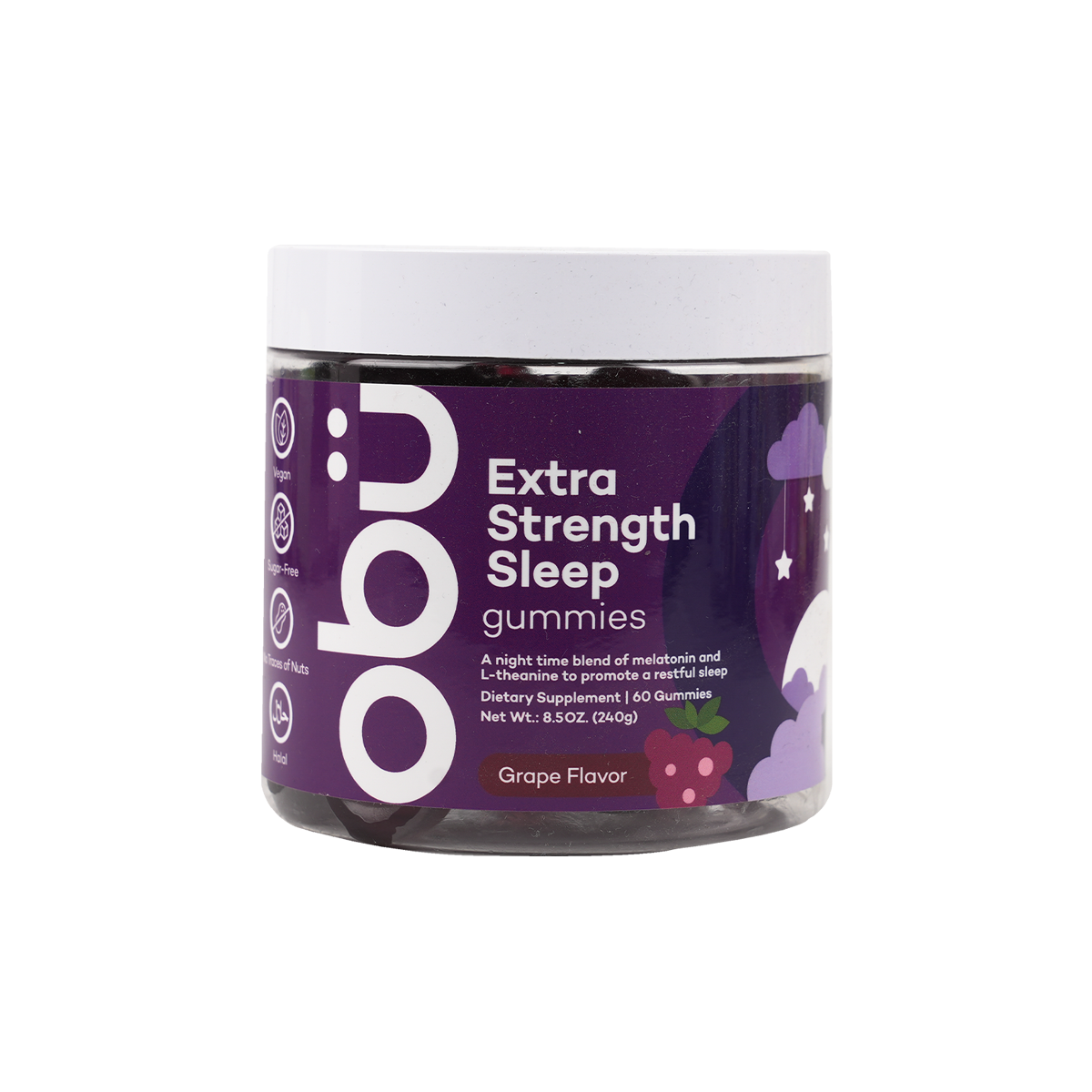 OBU EXTRA STRENGTH SLEEP GRAPE FLAVOR 60 GUMMIES