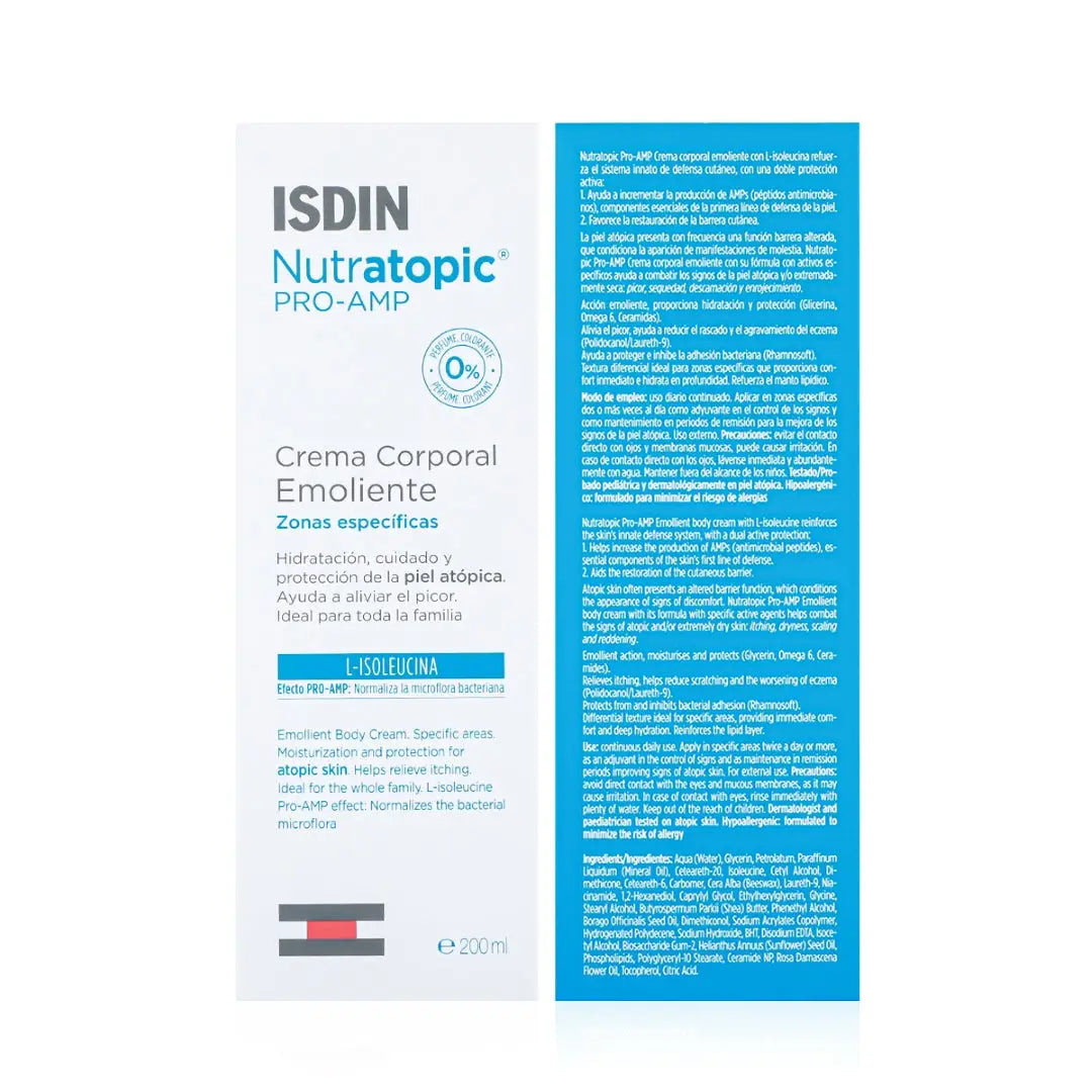 50174-ISDIN Nutratopic Pro-Amp Emoliente Body Cream 200Ml +3