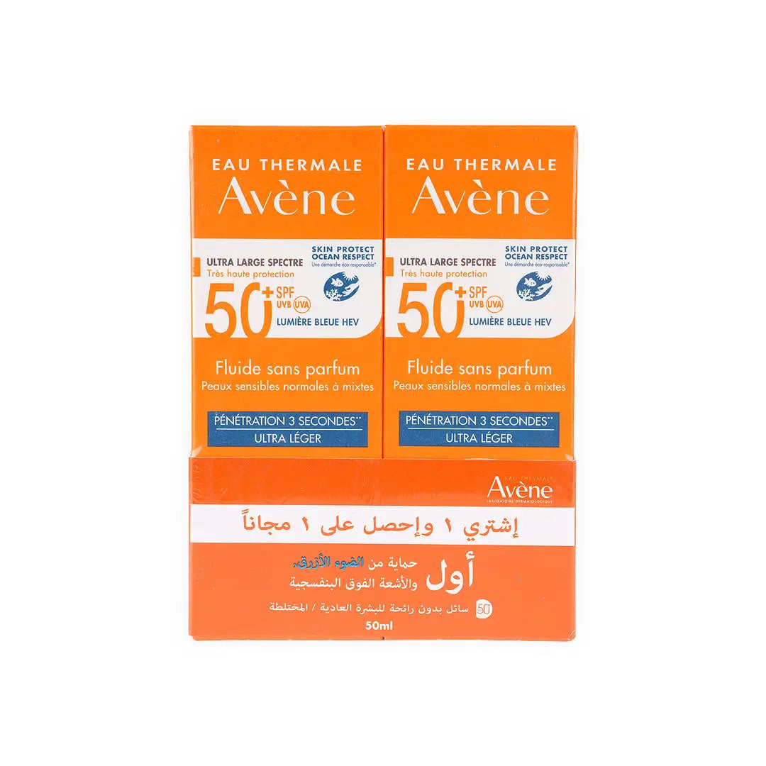 AVENE SPF50+ FLUID 50ML NORMAL/OILY SKIN (1+1)-OFFER