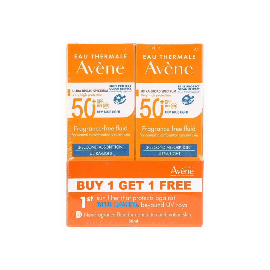 AVENE SPF50+ FLUID 50ML NORMAL/OILY SKIN (1+1)-OFFER