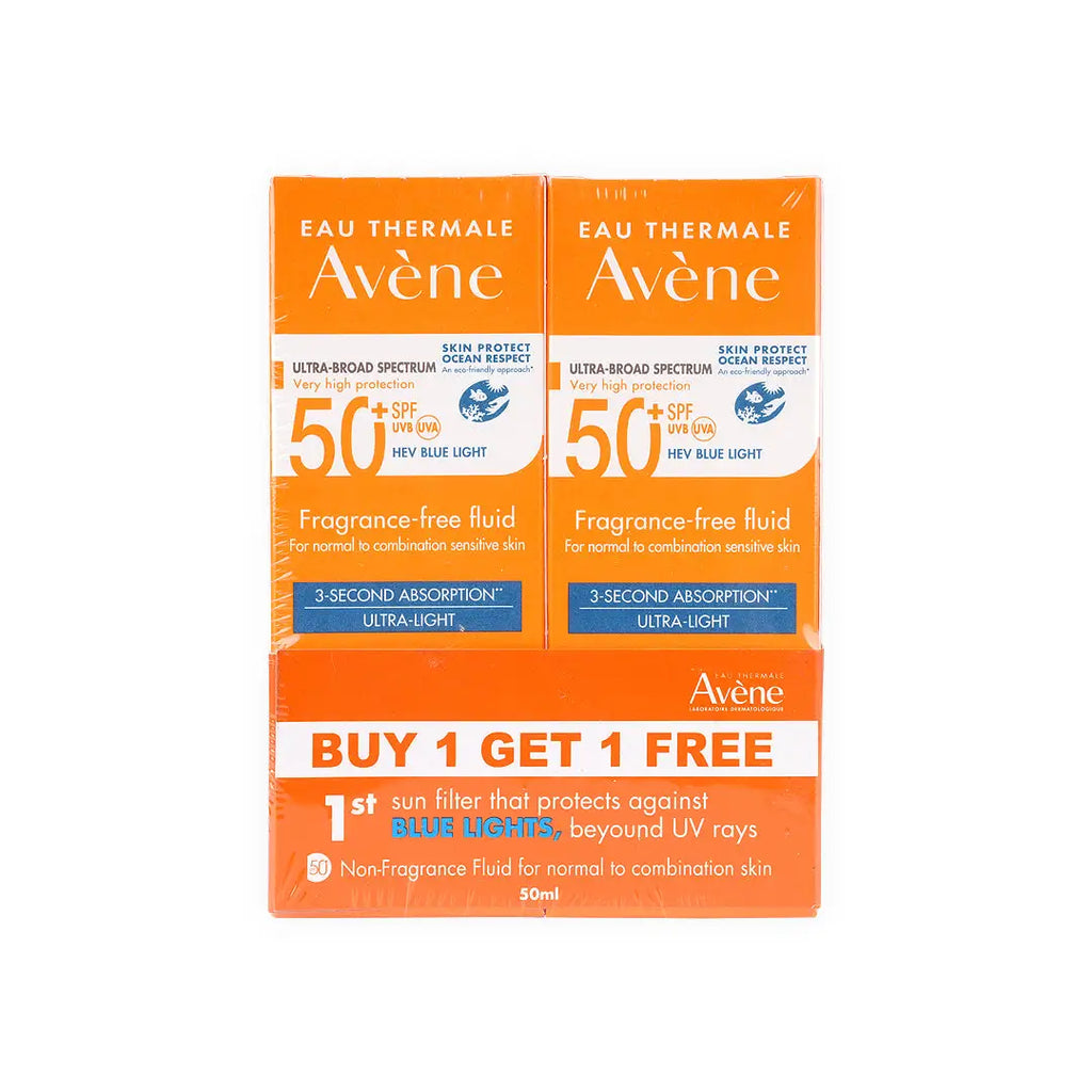 AVENE SPF50+ FLUID 50ML NORMAL/OILY SKIN (1+1)-OFFER