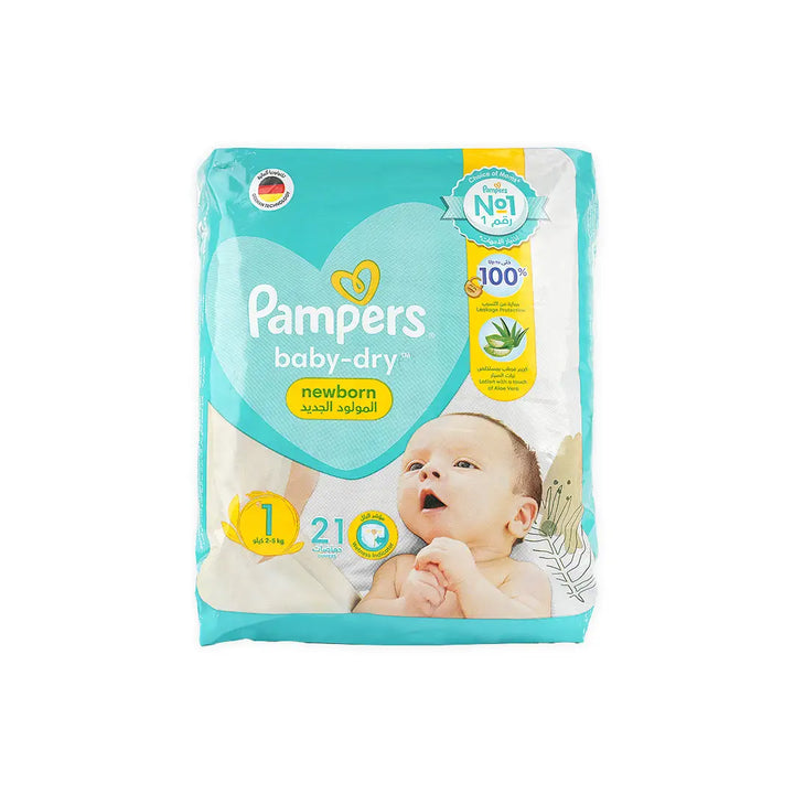 50183-Pampers Baby-Dry Newborn No.1 (2-5Kg) 21Pcs +3