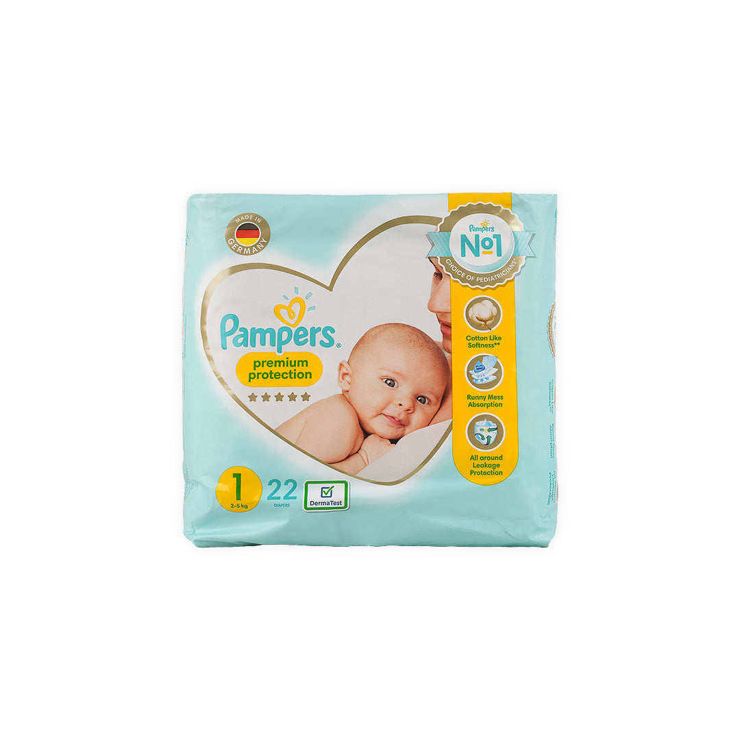 Pampers Premium Care Newbron No.1 (2-5Kg) 22Pcs