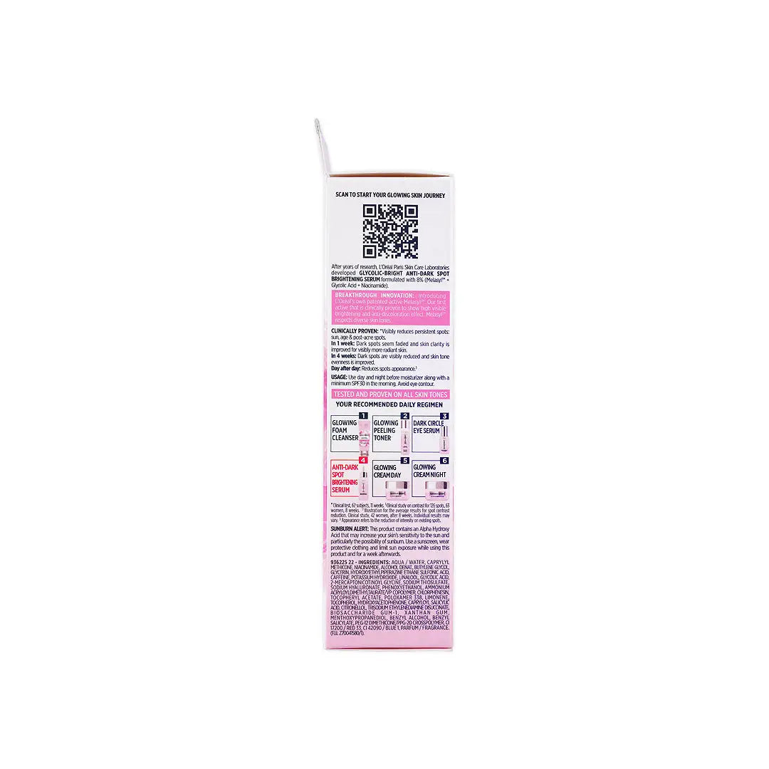 loreal glycolic bright instant glowing serum 30ml
