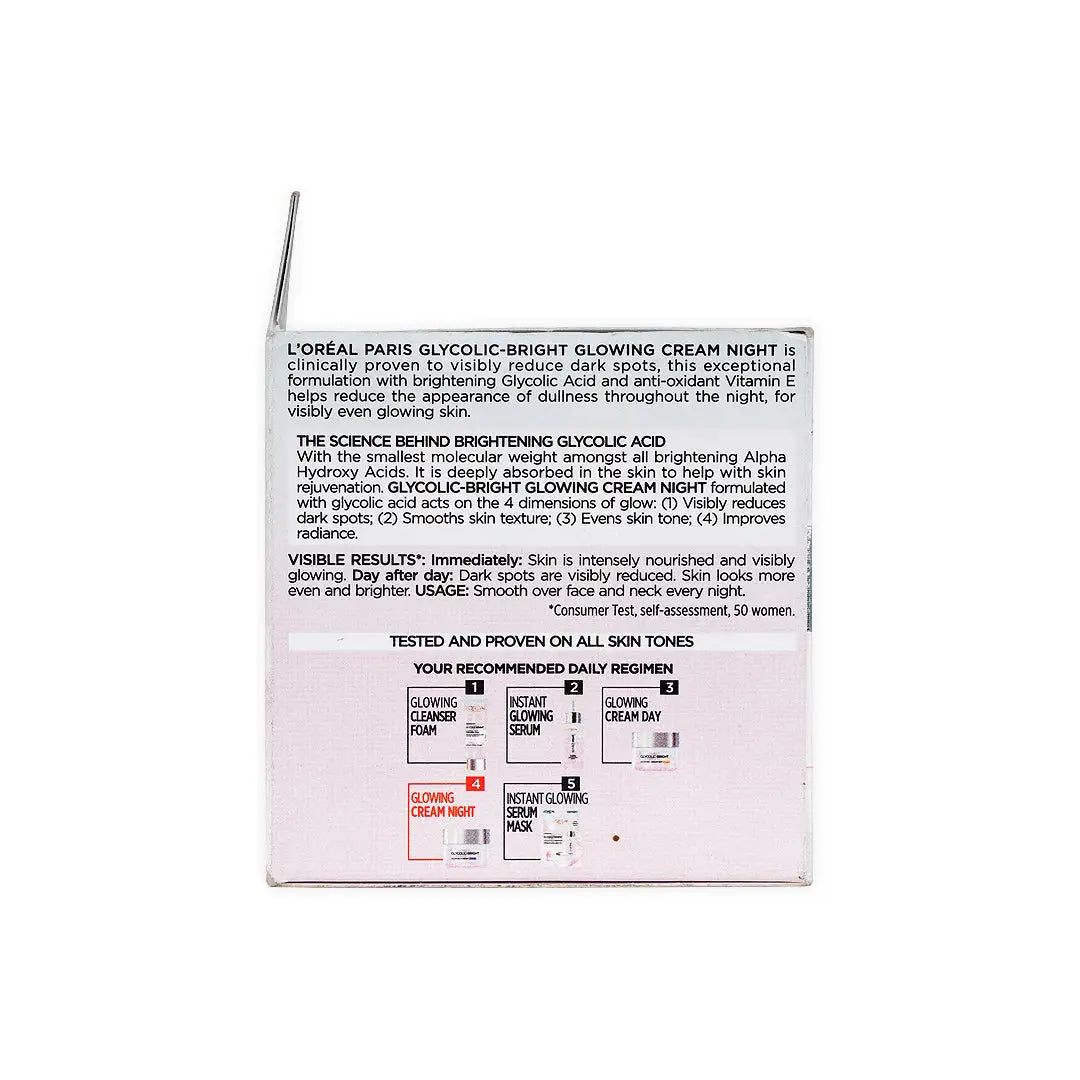 L_oreal Glycolic-Bright Glowing Cream 50ml -Night
