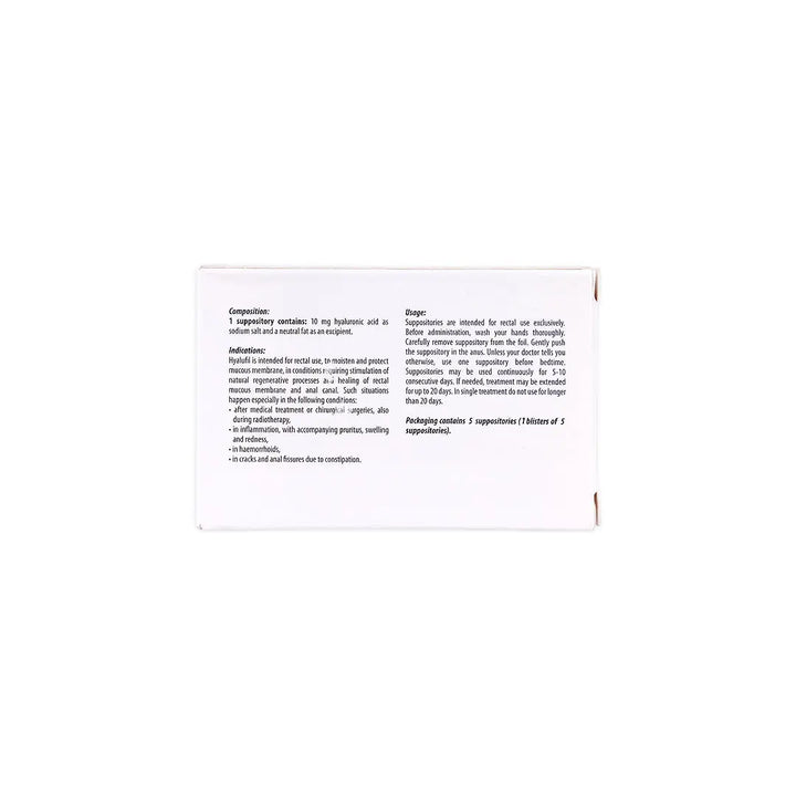 50231-Biofaktor Hyalufil 10Mg Hyal Acid 5 Rectal Suppositories +3