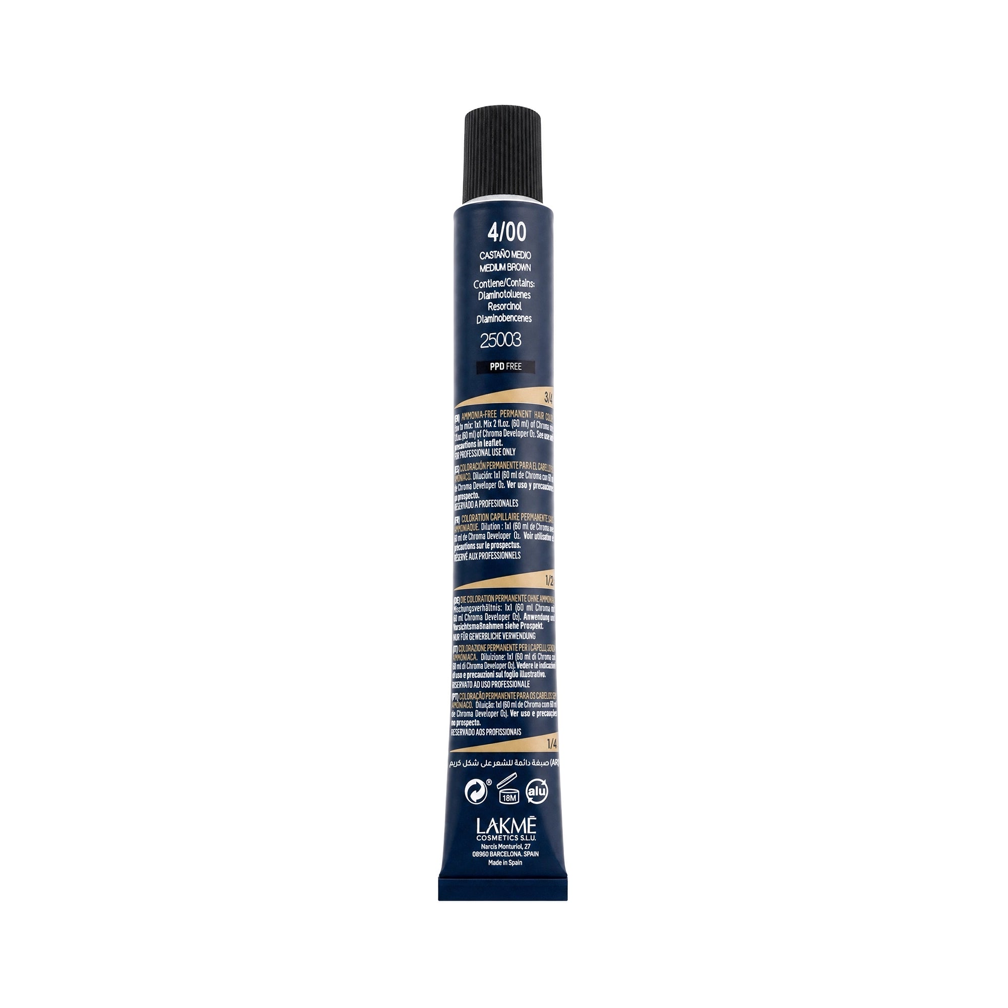 50259-Lakme Chroma 4/00 Medium Brown 60ml +1