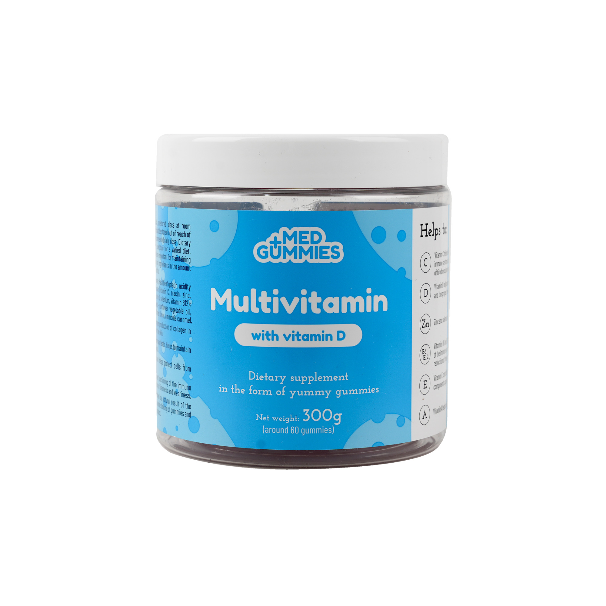 FIT 4 LIFE +MED GUMMIES MULTIVITAMIN VITAM D 300G 60 GUMMIES