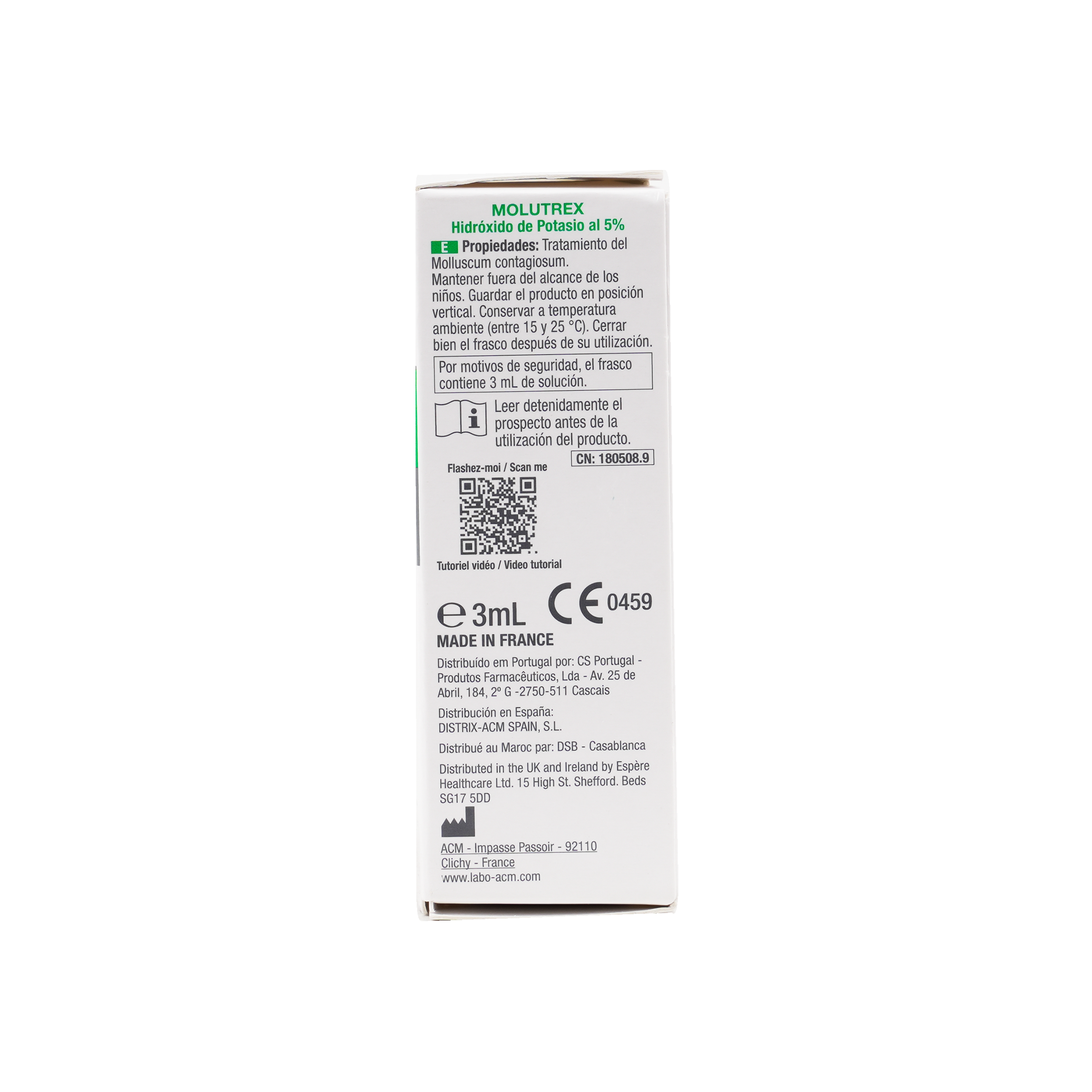 ACM MOLUTREX 5% POTASSIUM HYDROXIDE 3ML