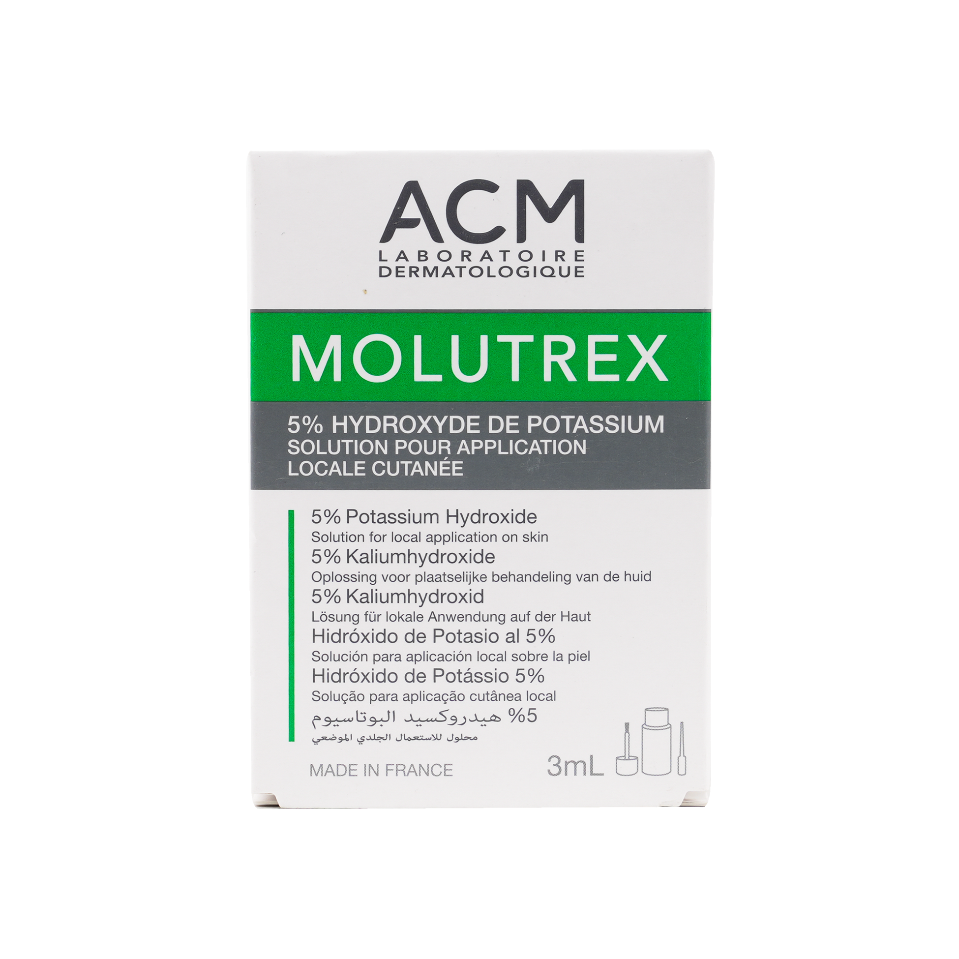 ACM MOLUTREX 5% POTASSIUM HYDROXIDE 3ML