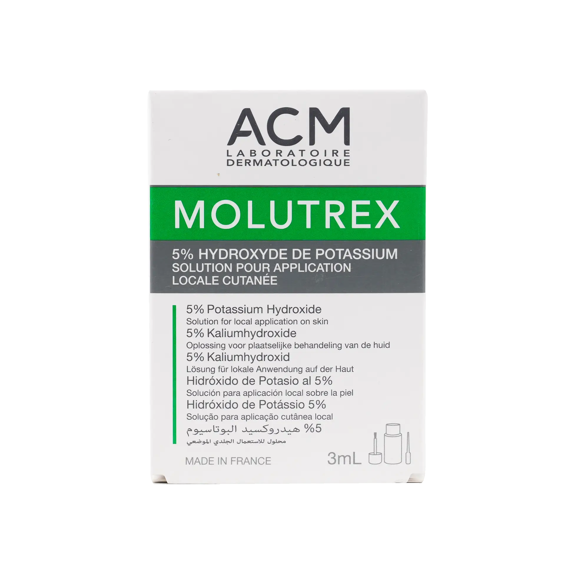 ACM MOLUTREX 5% POTASSIUM HYDROXIDE 3ML