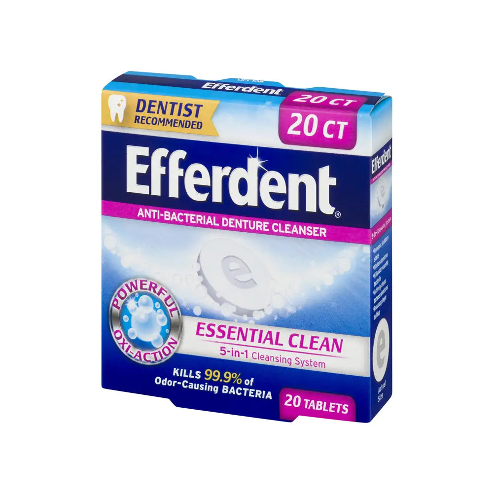 Efferdent Essential Clean Denture Cleanser 20 Tablets