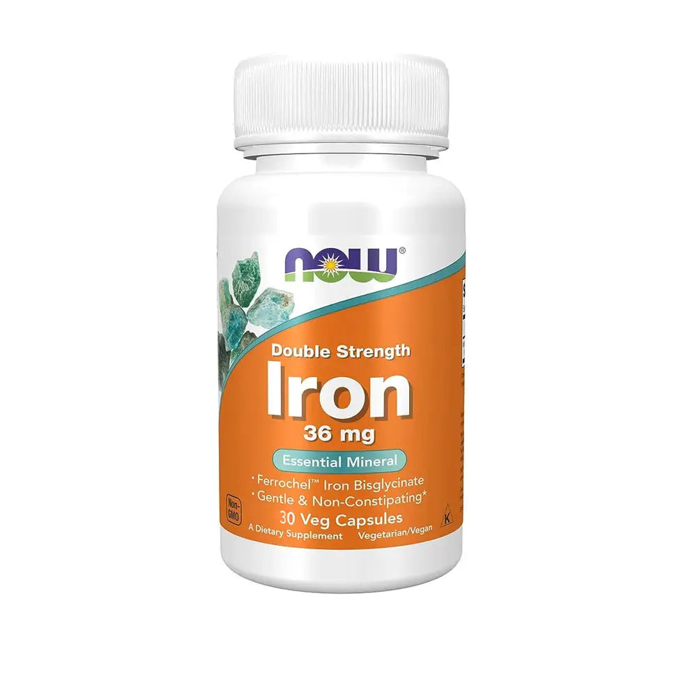 NOW IRON 36MG 30 VEG CAPSULES