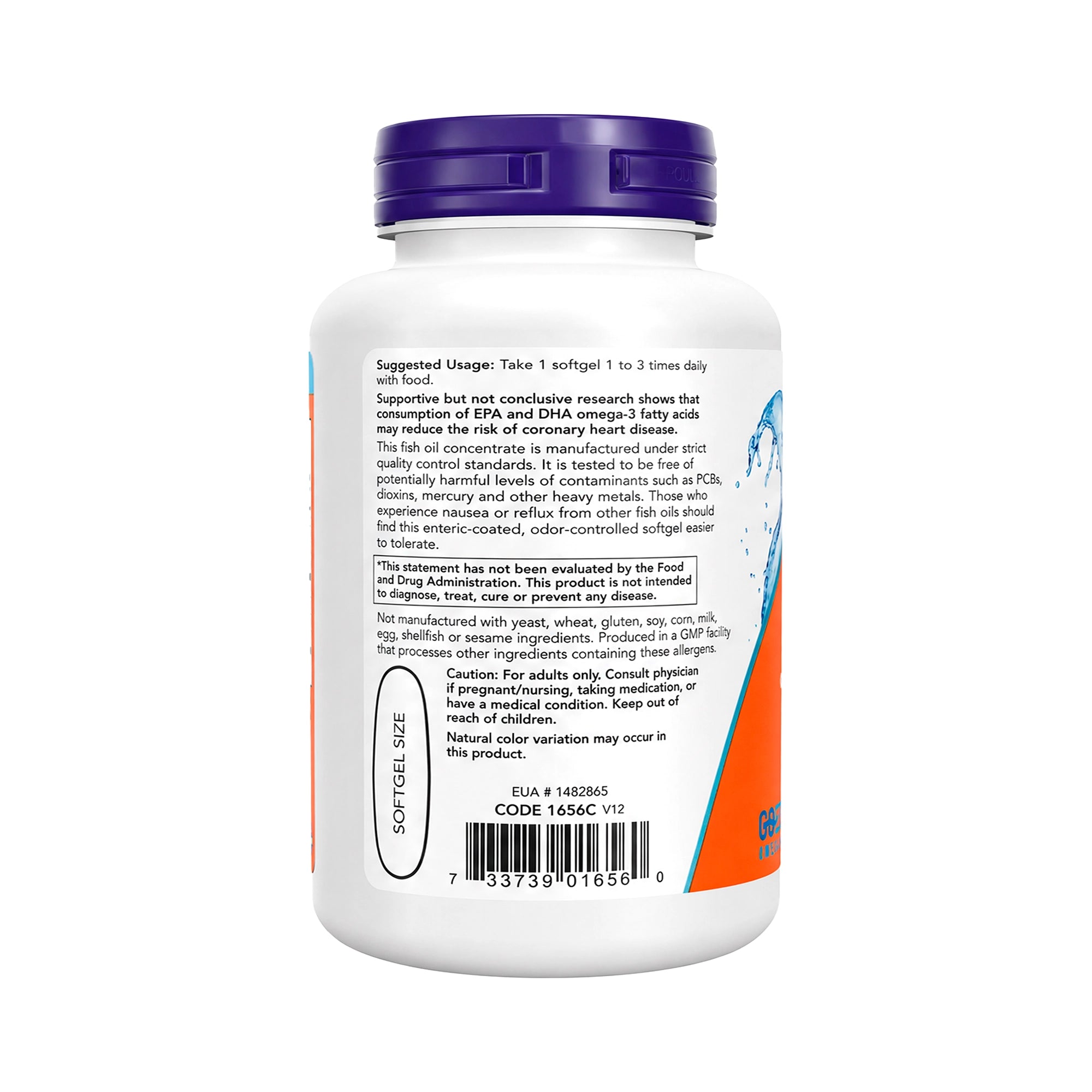 50318-NOW Omega-3 180Epa-120Dha 90 Softgels +2