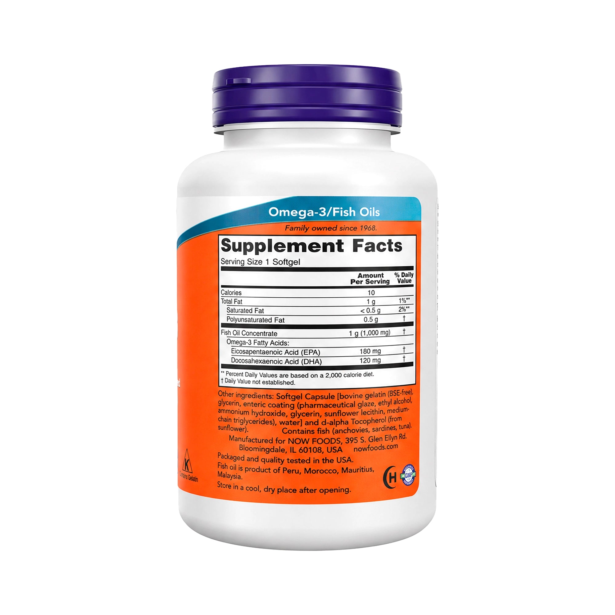 50318-NOW Omega-3 180Epa-120Dha 90 Softgels +1
