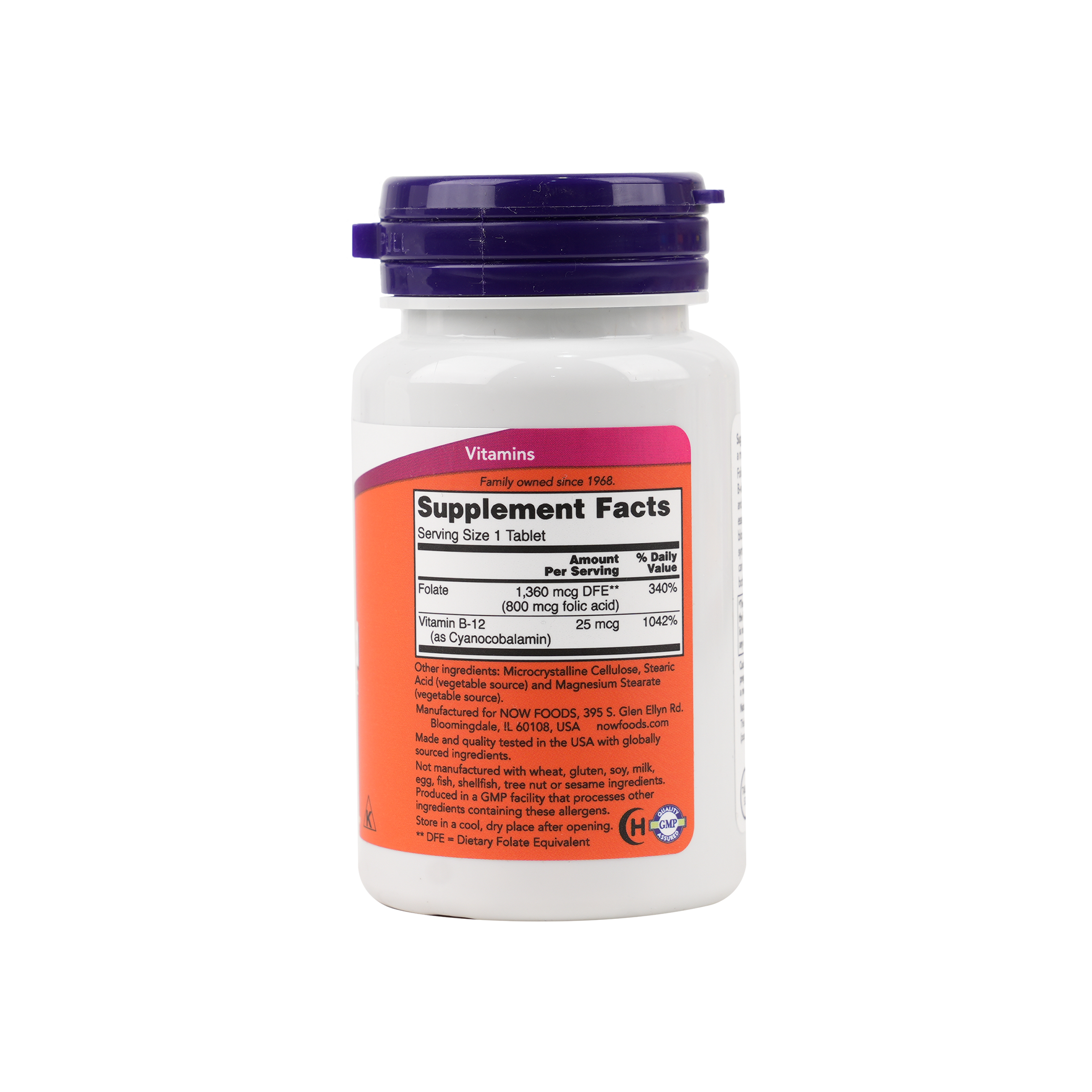 NOW FOLIC ACID 800MCG WITH B12 250 TAB