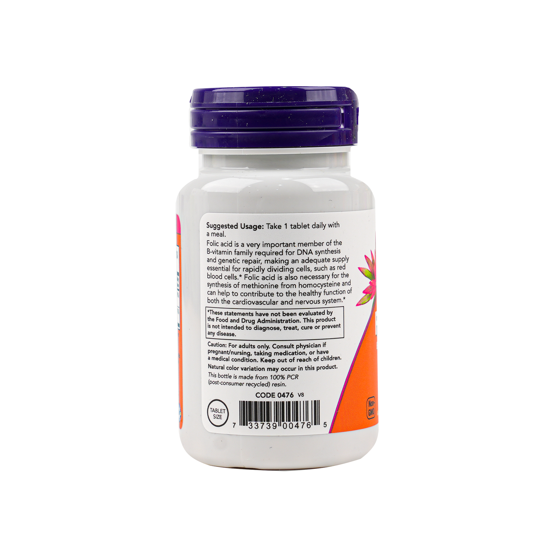 NOW FOLIC ACID 800MCG WITH B12 250 TAB