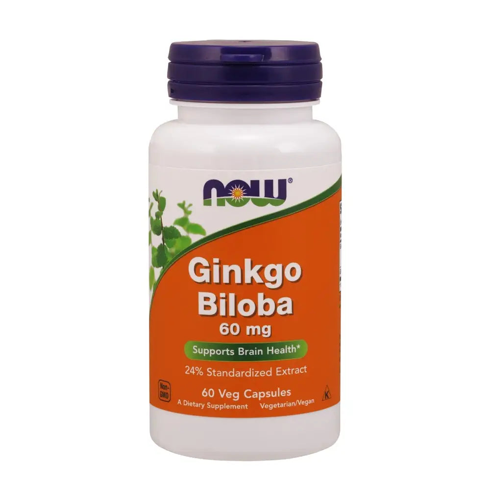 NOW GINKGO BILOBA 60MG 60 VEG CAPSULES