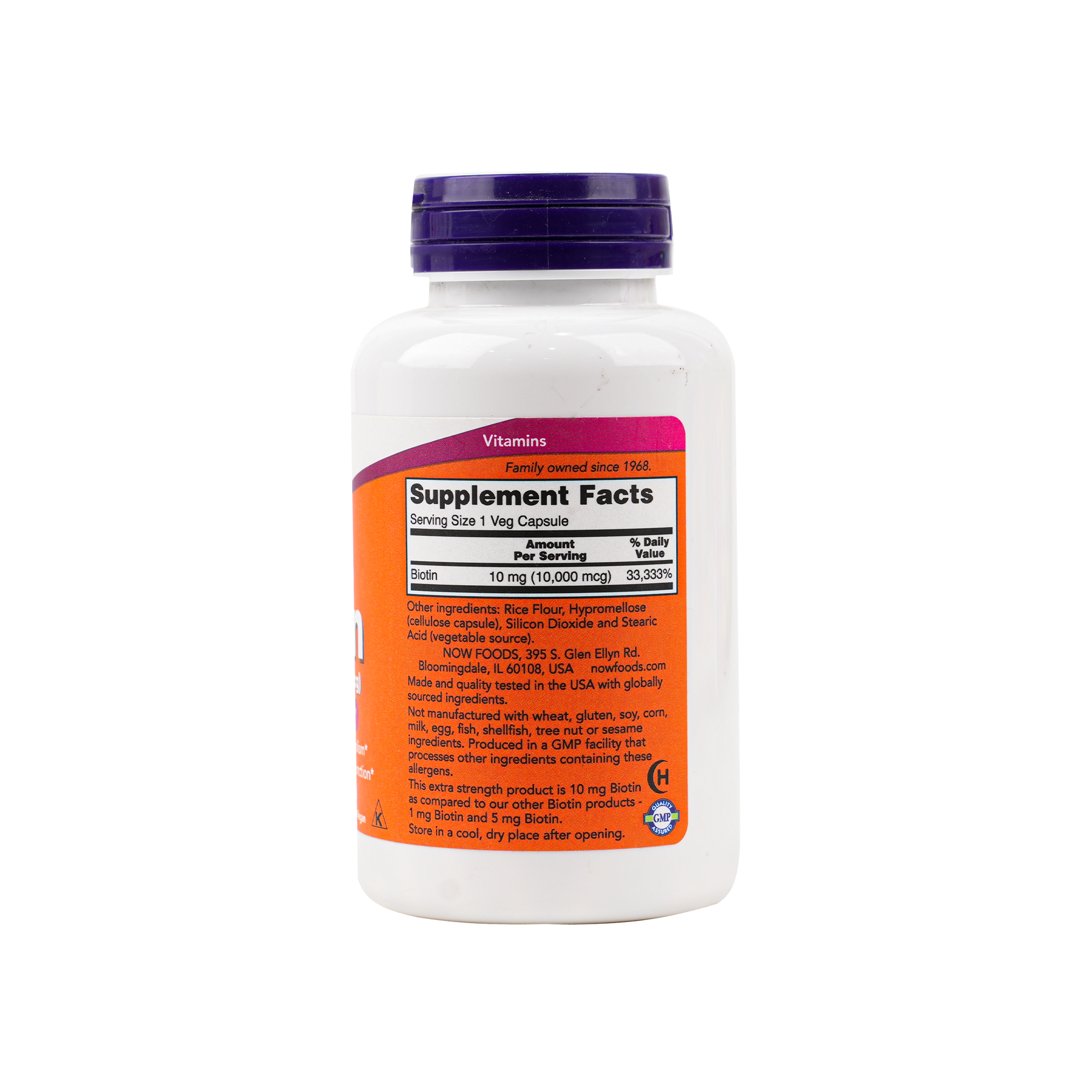 NOW EXTRA STRENGTH BIOTIN 10MG(10000 MCG) 120 VEG CAPSULES