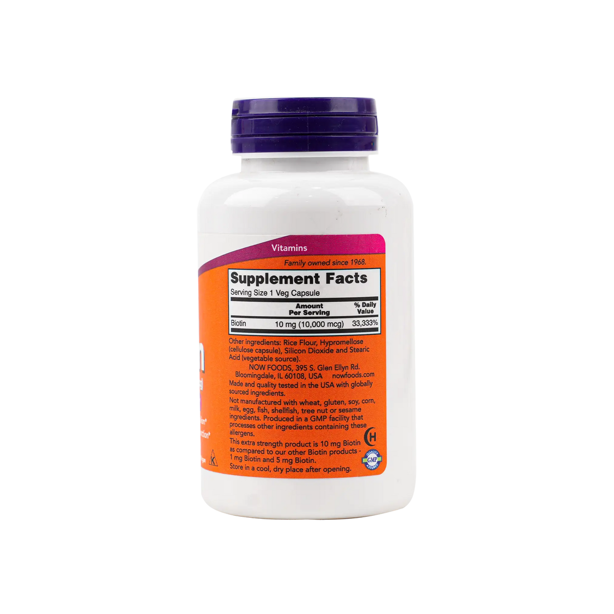 50326-NOW Extra Strength Biotin 10Mg(10000 Mcg) 120 Veg Capsules +1