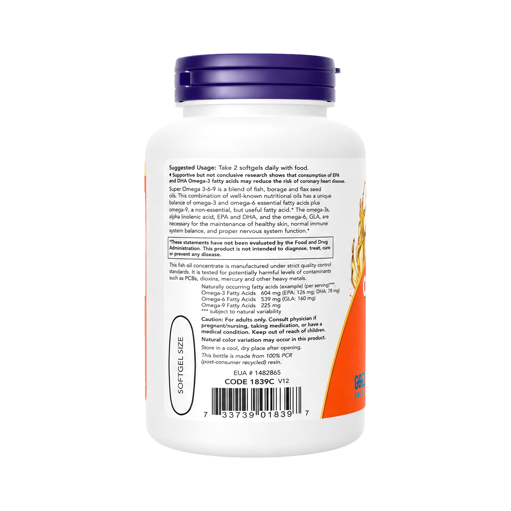 50329-NOW Super Omega 3-6-9 1200Mg 90 Softgels +2
